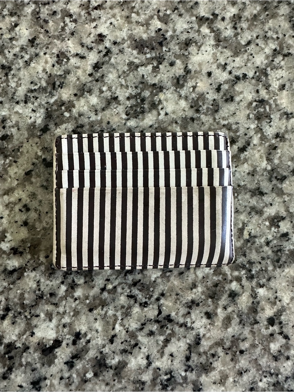 henri bendel Black and White Striped Card & Key Holder - Picture 2 of 10